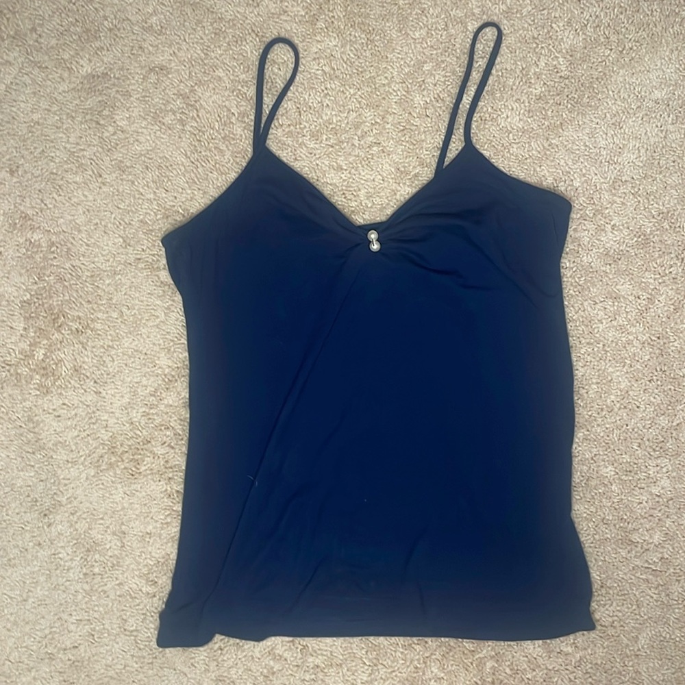 Blue V Neck Tank Top